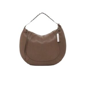 Vince Camuto Womens Brown Leather Large Hobo Shoulder Handbag New